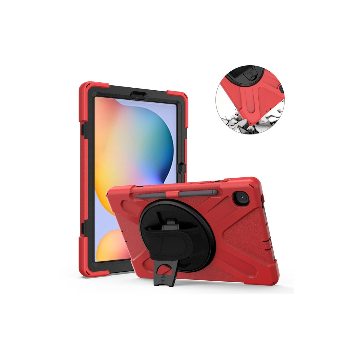 NEWFACE Kapak Samsung Galaxy P610 Tab S6 Lite 10.4 Uyumlu Tablet Kılıfı Kırmızı