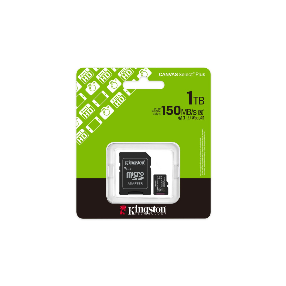 Karta Kingston 1TB microSDXC z adapterem, 150MB/s, Full HD