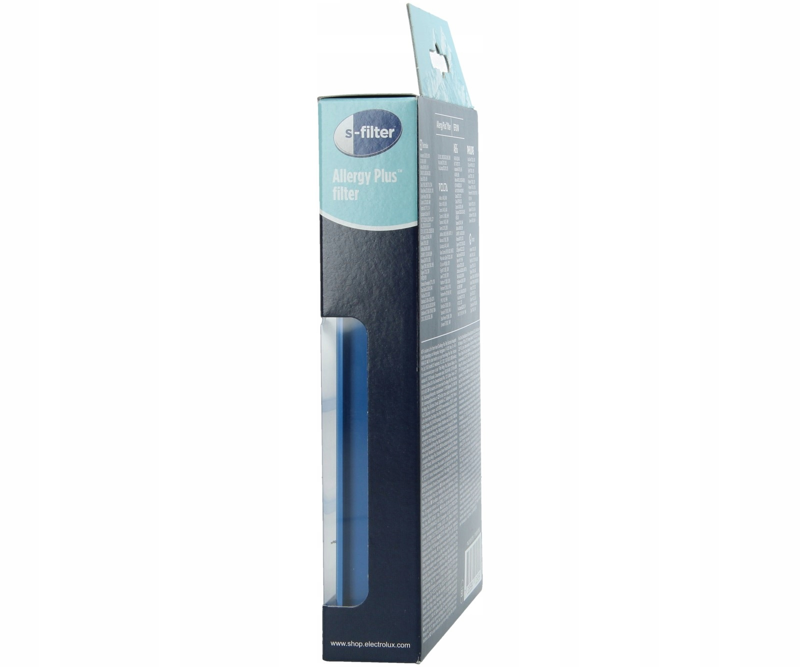 Caja de filtro S-filter Allergy Plus con inserción azul.