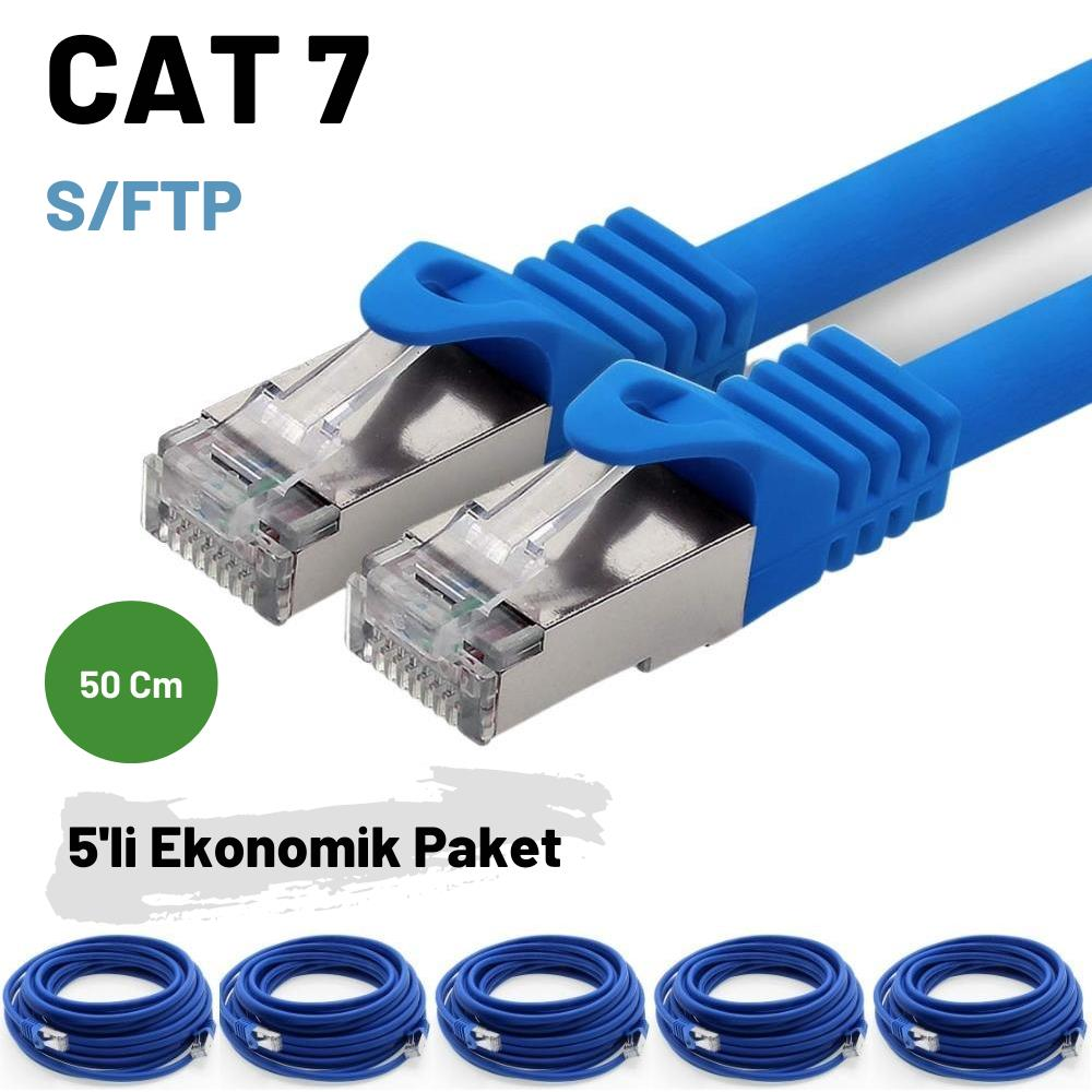IRENIS CAT7 S/FTP Ethernet Network LAN 5 Adet 50 cm Ağ Kablosu