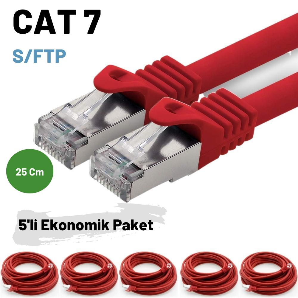 IRENIS CAT7 S/FTP Ethernet Network LAN 5 Adet 25 cm Ağ Kablosu