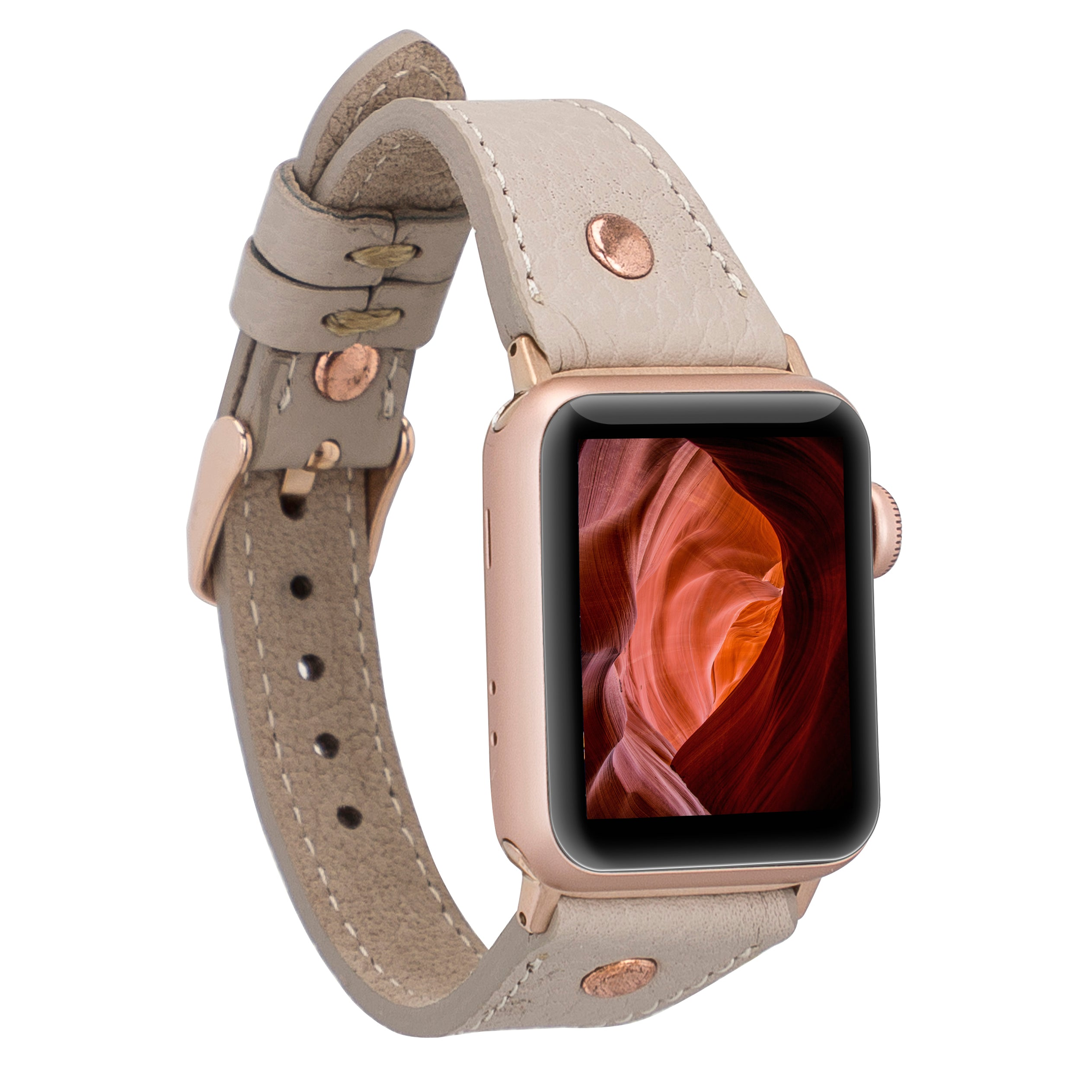 BLOOMINBAG Bloomband Signature Leather Apple Watch Band - 44/45/46/49mm Akıllı Saat Kordonu Dune Brown