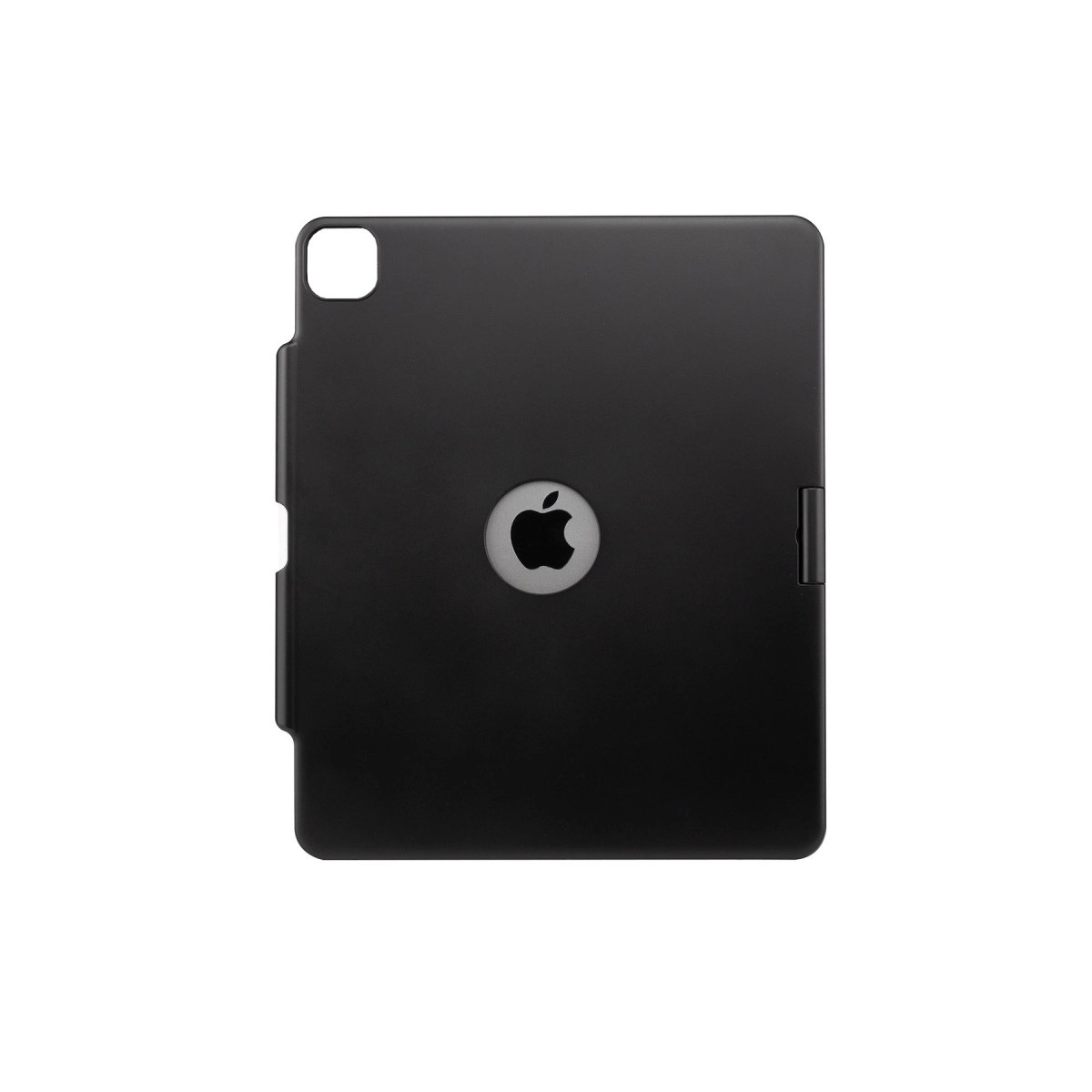 Kabartmalı logolu siyah Apple Smart Folio, beyaz arka plan üzerinde.