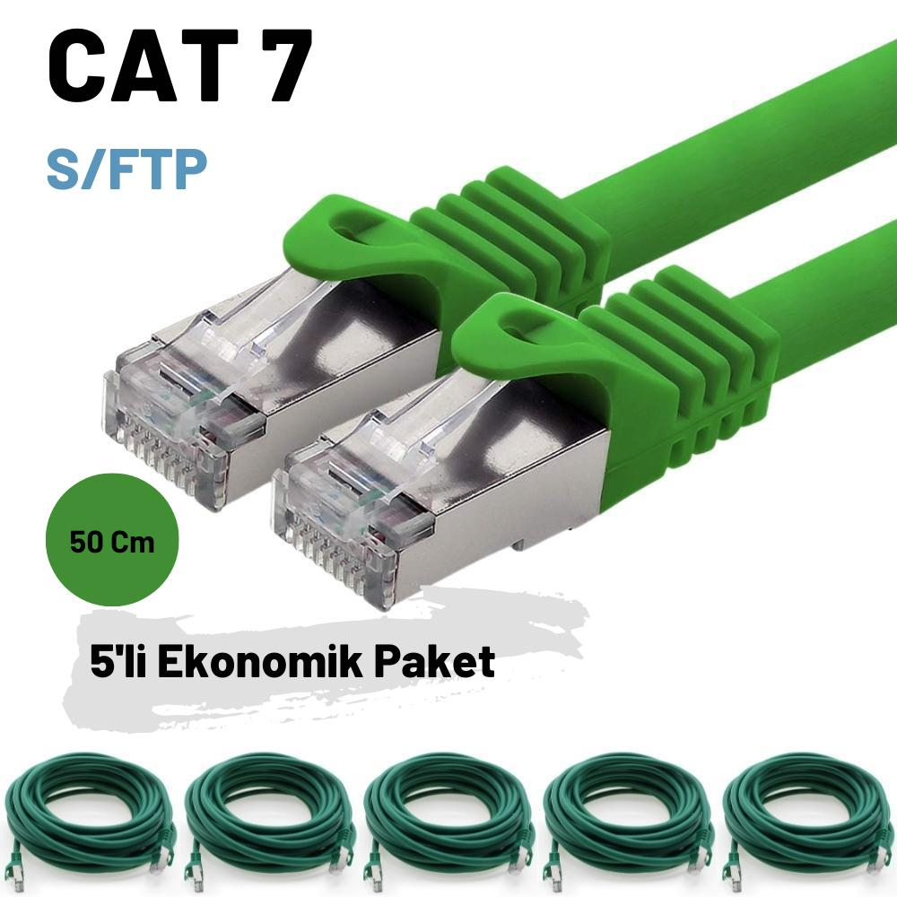 IRENIS CAT7 S/FTP Ethernet Network LAN 5 Adet 50 cm Ağ Kablosu