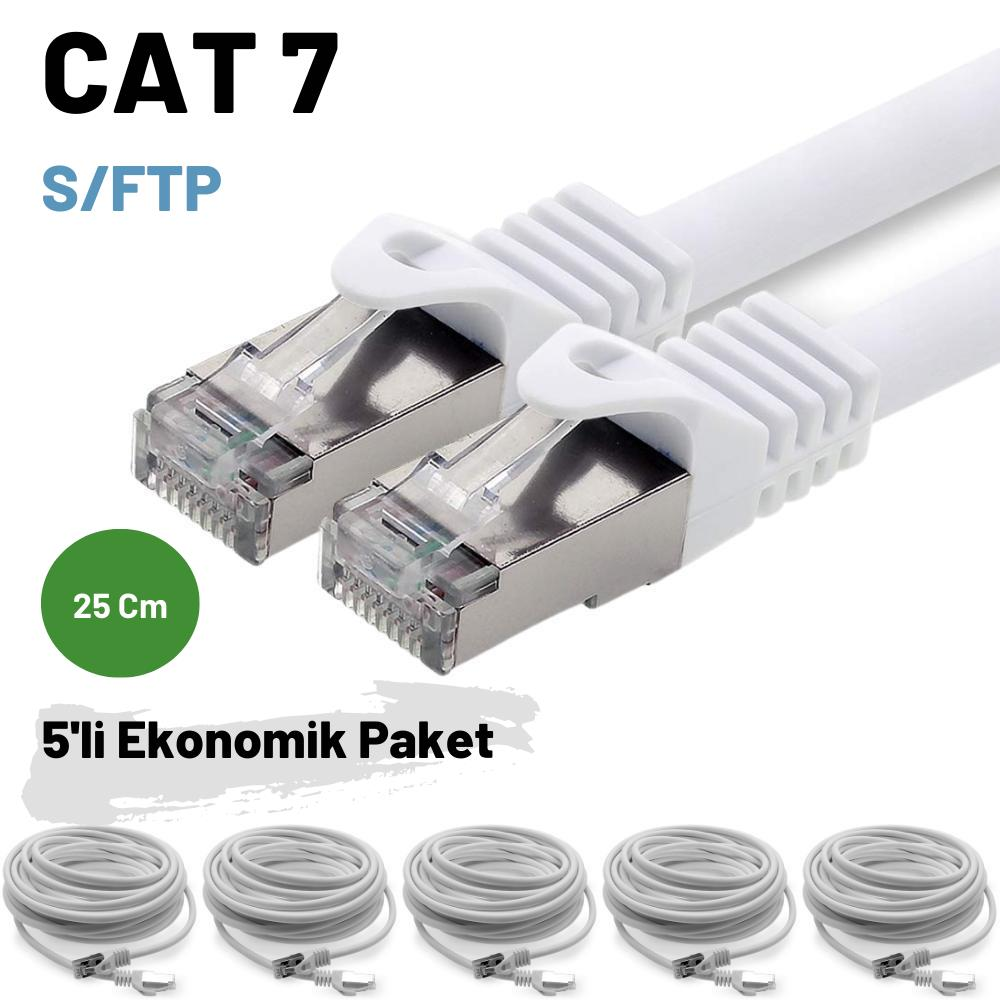 IRENIS CAT7 S/FTP Ethernet Network LAN 5 Adet 25 cm Ağ Kablosu