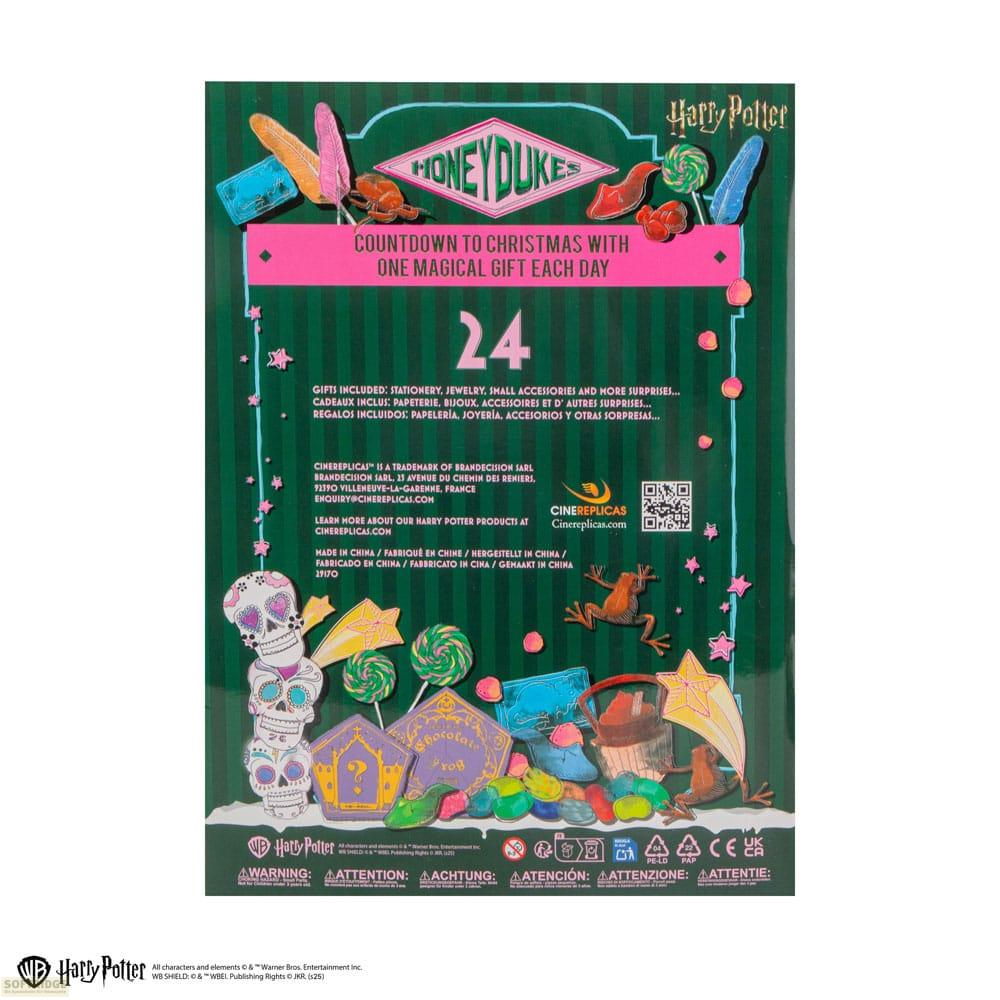Calendario de adviento de Harry Potter con 24 regalos, dulces y figuras.