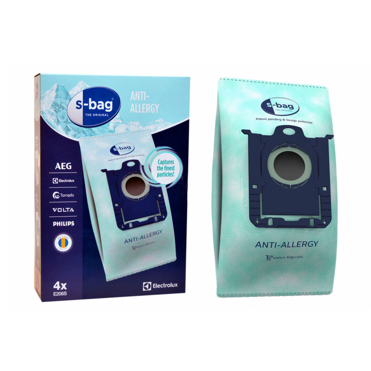 Verpackung und Beutel für Staubsaugerbeutel, ANTI-ALLERGY.