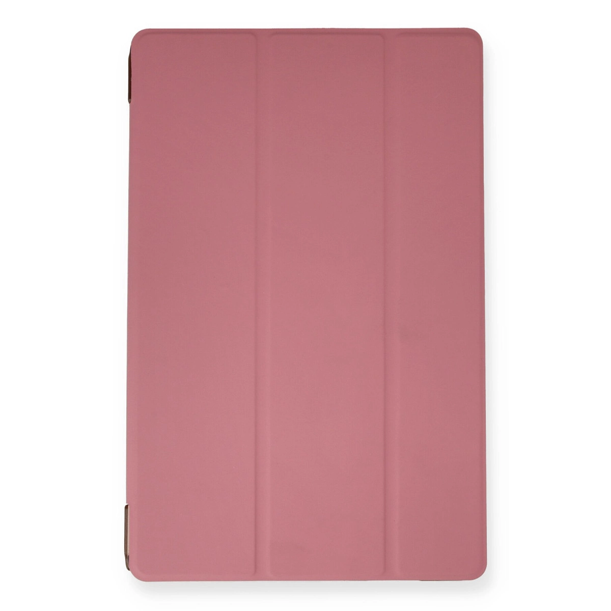Beyaz zeminde duran, üç katmanlı pembe tablet kılıfı.