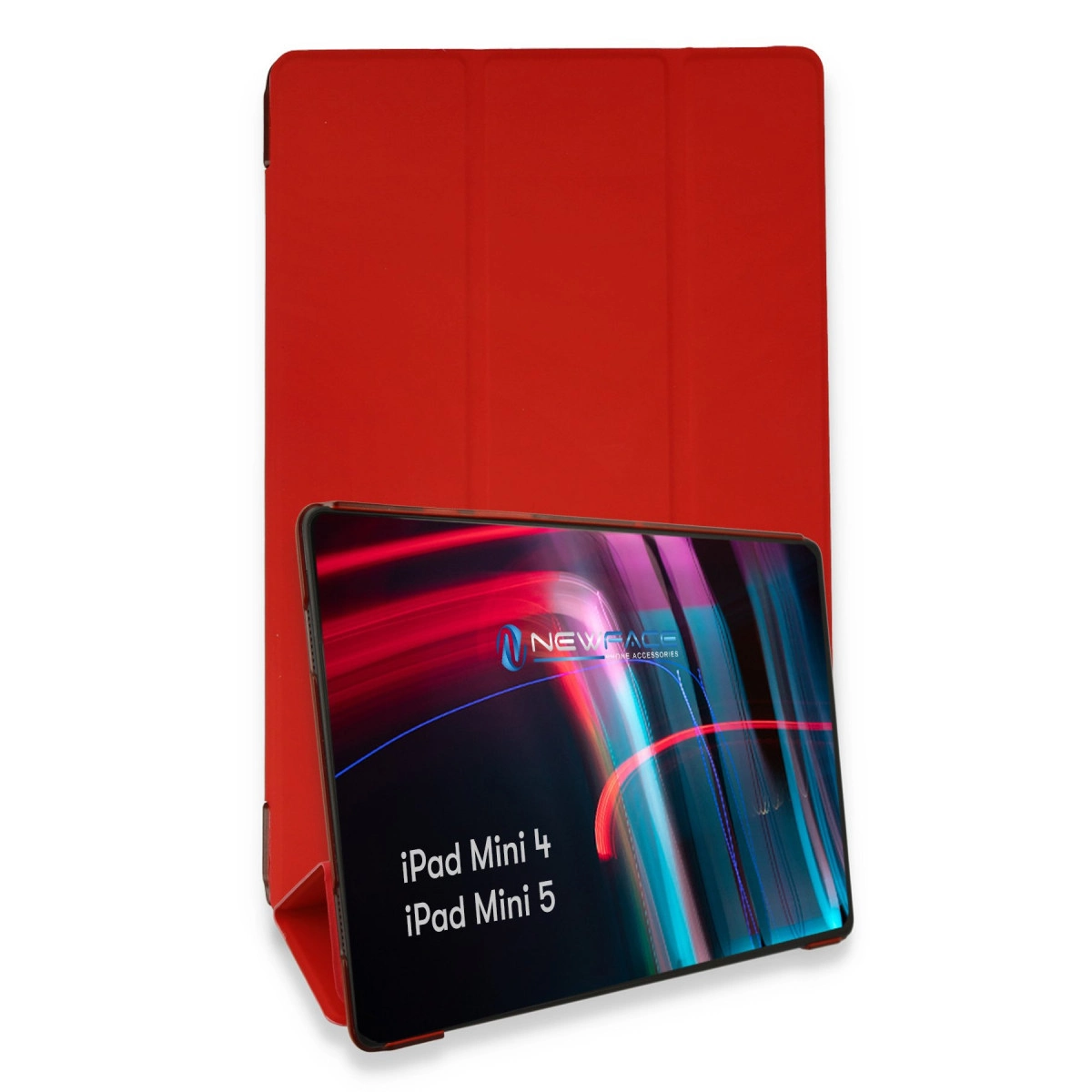 NEWFACE Smart Apple iPad Mini 5 Uyumlu Tablet Kılıfı Kırmızı