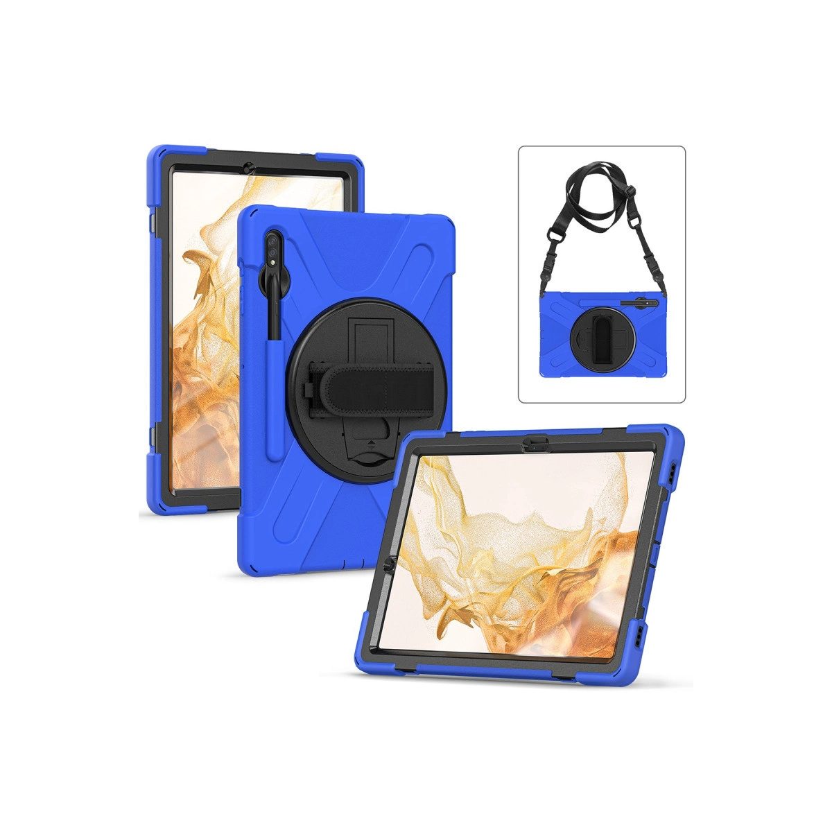 NEWFACE Samsung Amazing Tablet Kapak Galaxy T737 Tab S7 FE 12.4 Uyumlu Tablet Kılıfı Mavi