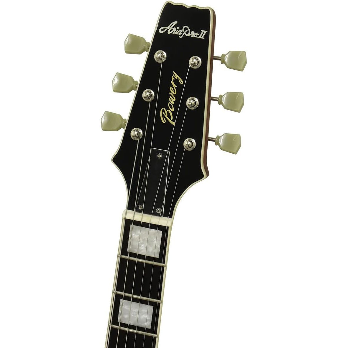 Gümüş akort burgulu siyah gitar başlığı ve 