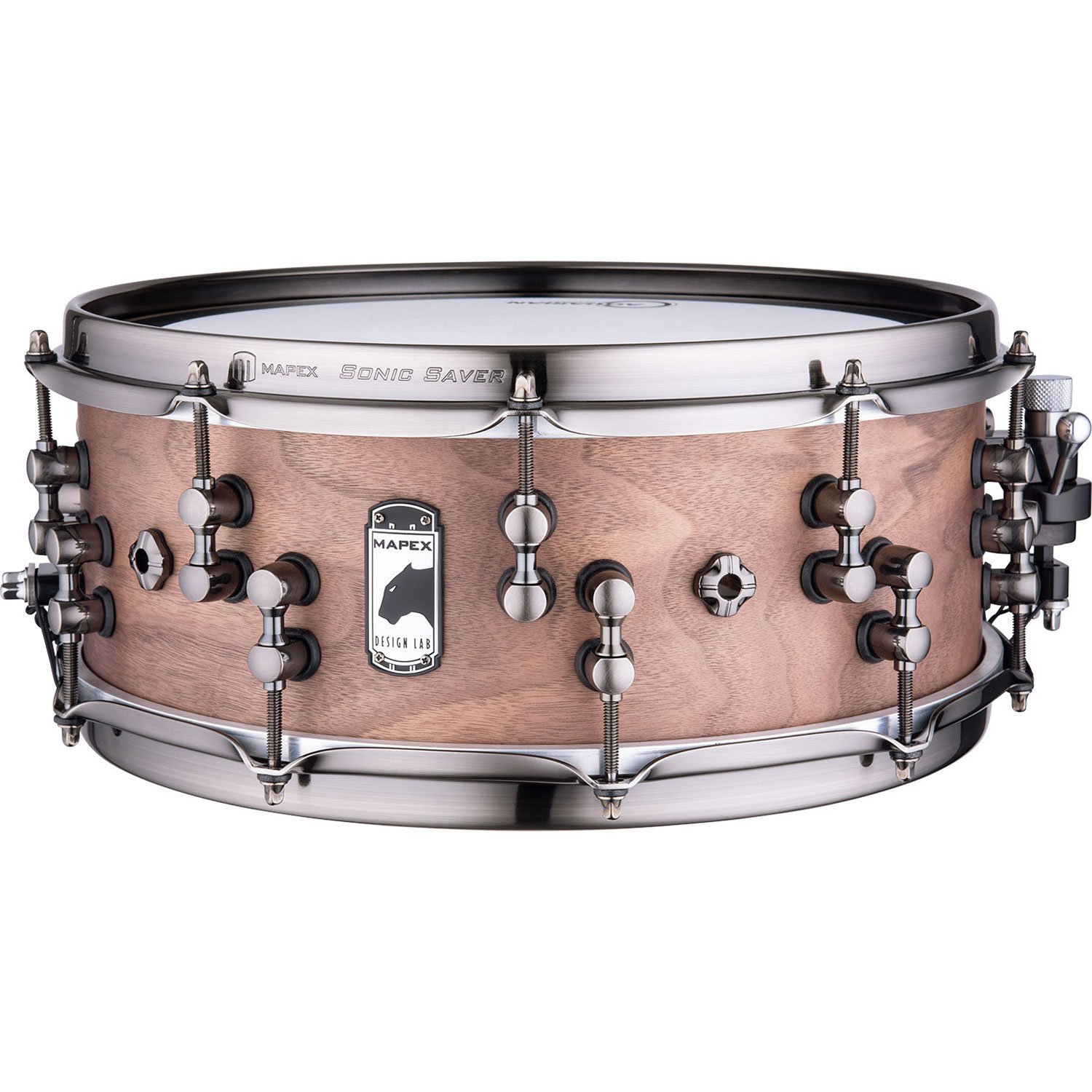 Doğal ahşap kaplamalı ve metal donanımlı Mapex Sonic Saver trampet.