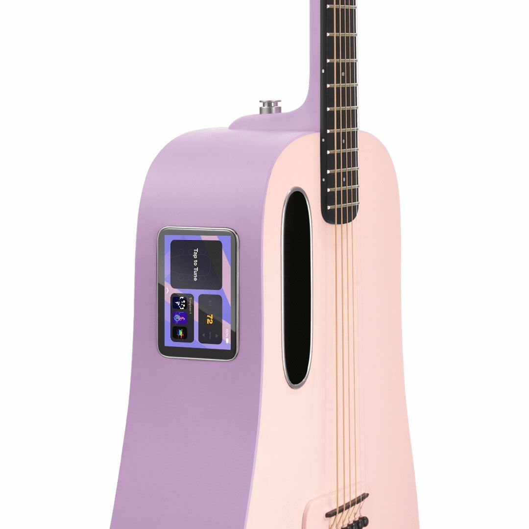 Akort için hazır dokunmatik ekranlı pembe ve mor Lava gitar.