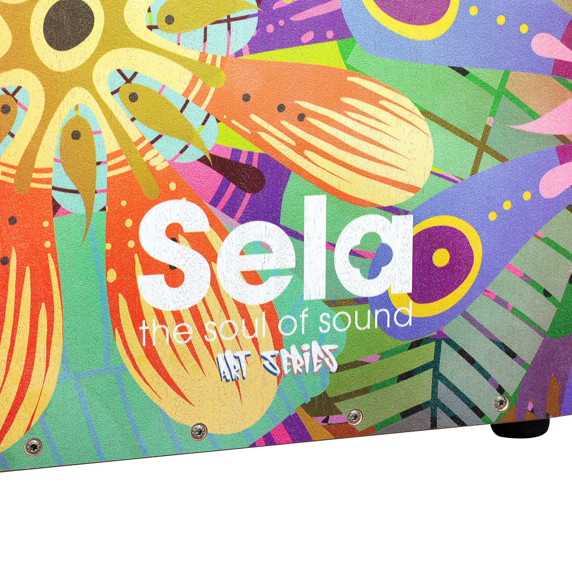 Sela, the soul of sound, ART SERIES yazılı renkli soyut desenler.