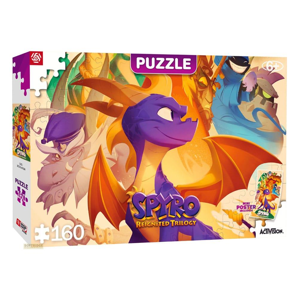 Caja de puzzle de 160 piezas de Spyro Reignited Trilogy con Spyro y otros dragones.