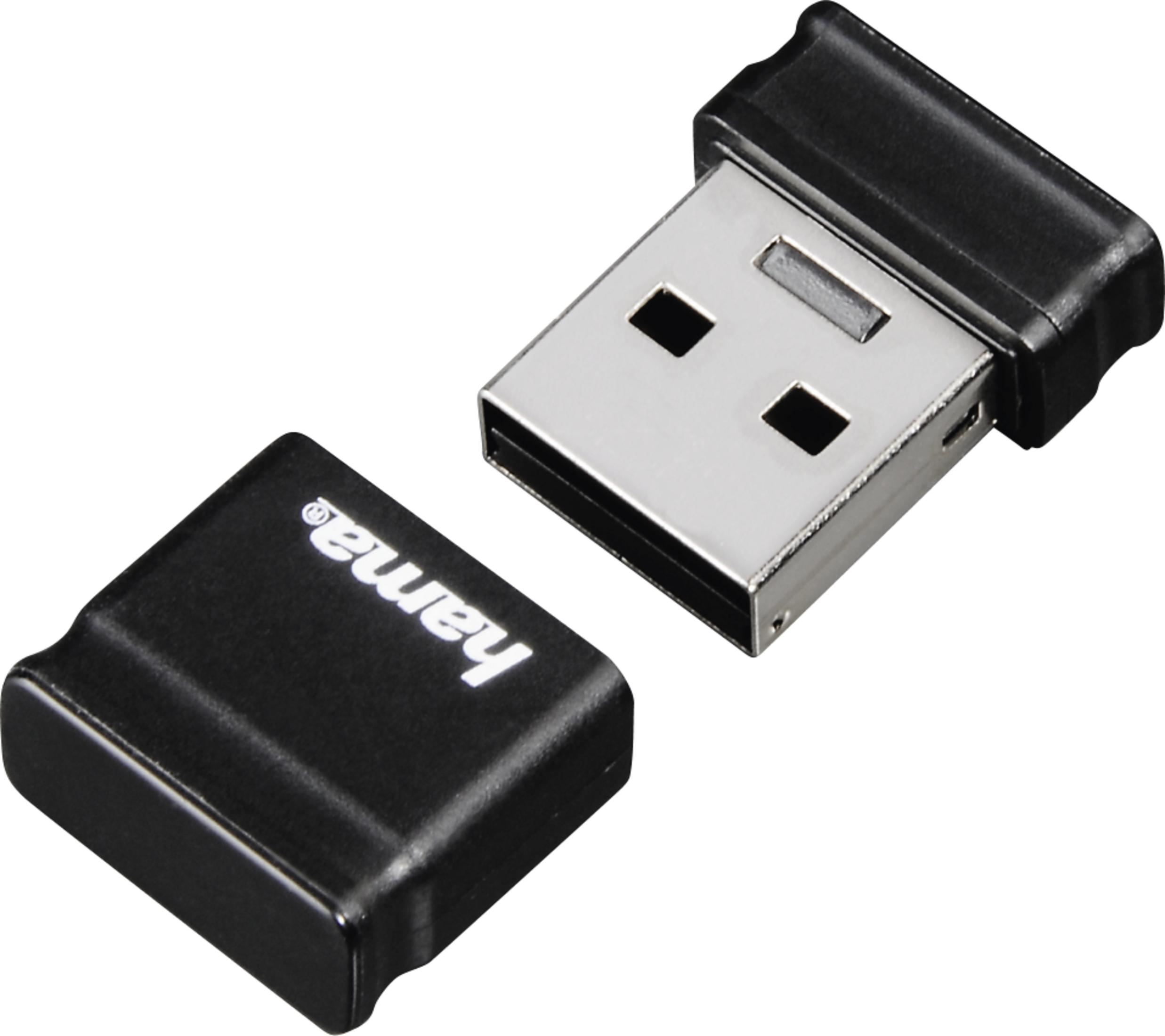 Czarny pendrive z zdjętym wieczkiem, pokazujący metalowe złącze.