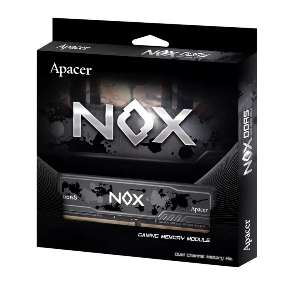 Modulo memoria gaming Apacer NOX DDR5 kit dual channel in confezione nera.