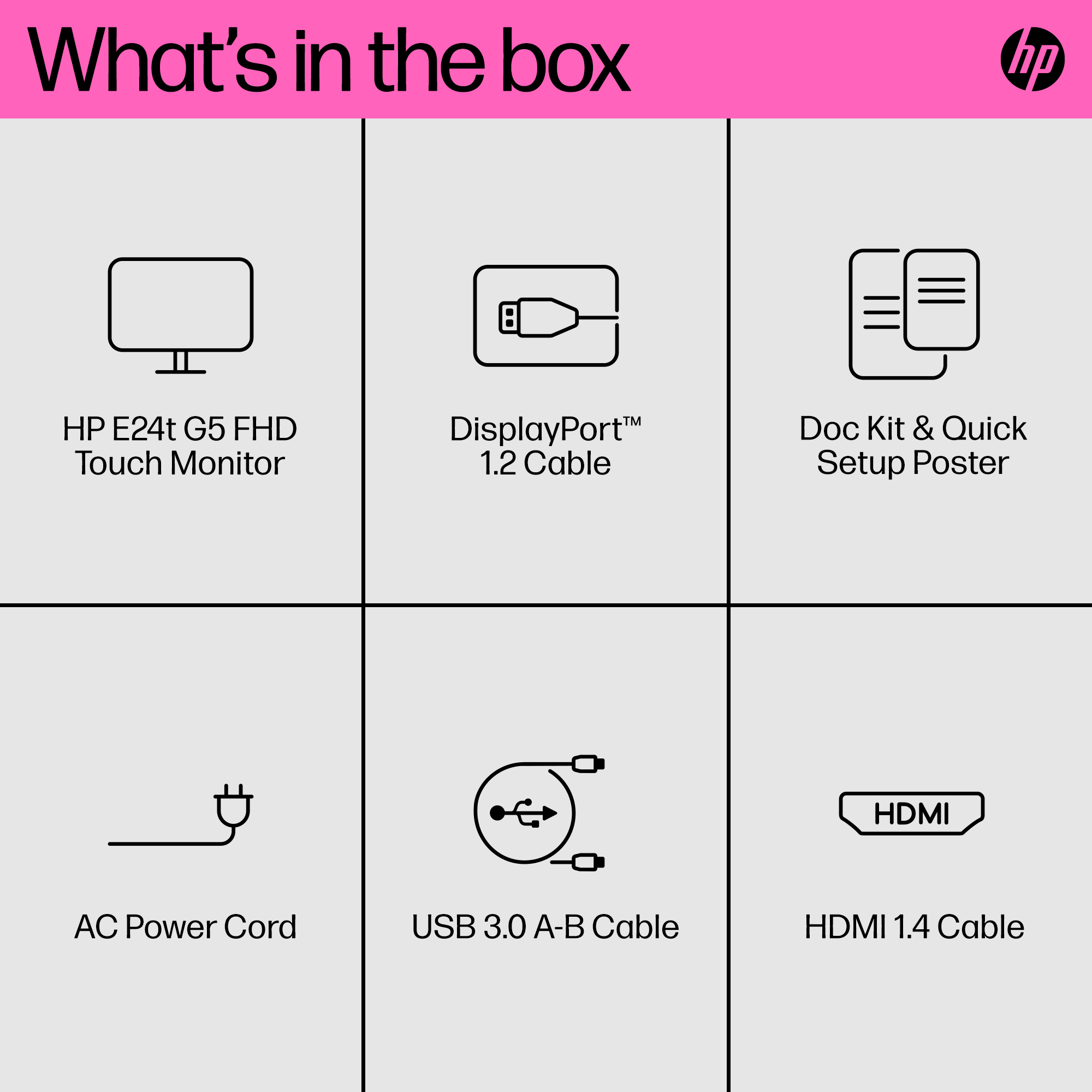 Contenido de la caja: Monitor, cables, póster, cable de alimentación, cable USB, cable HDMI.