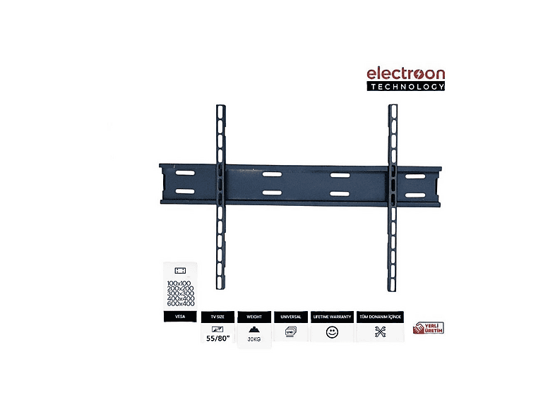 ELECTROON 55-80'' 140-200 Ekran Sabit LCD-LED TV Duvar Askı Aparatı Siyah