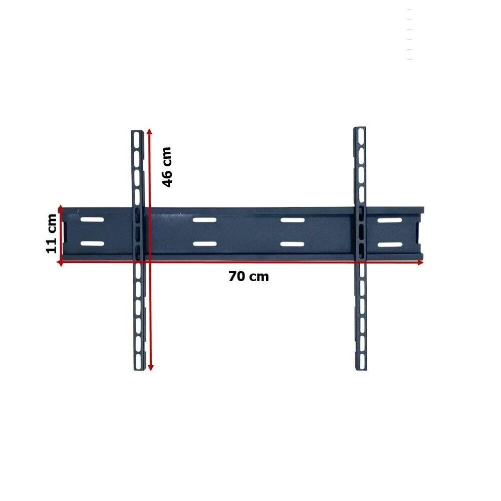 70x46x11 cm boyutlarında siyah TV duvar askısı.