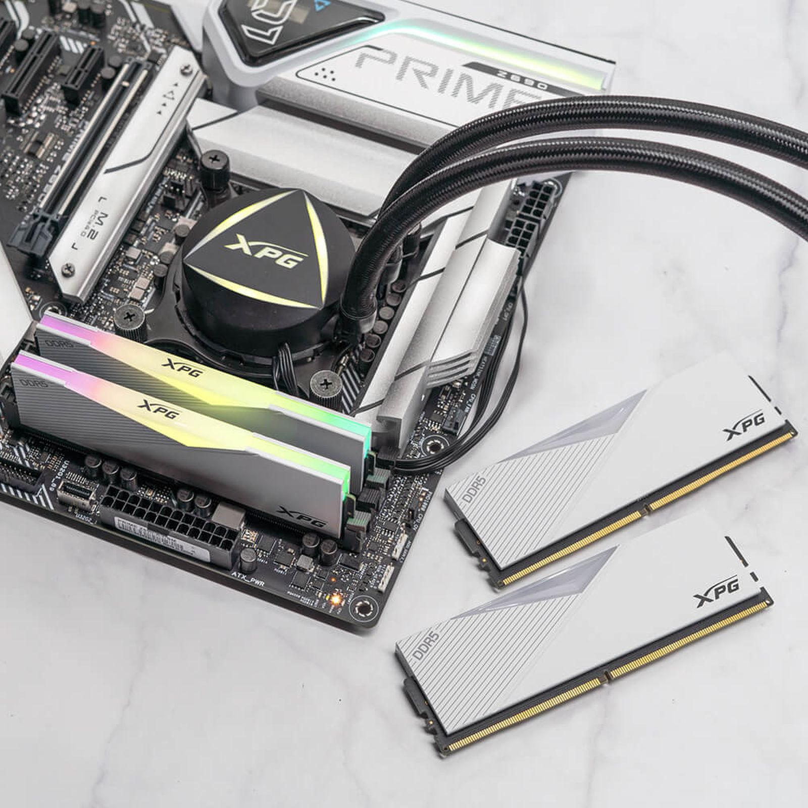 XPG Lancer Beyaz DDR5 6000Mhz RGB CL30 AX5U6000C3032G-DCLARWH Dual