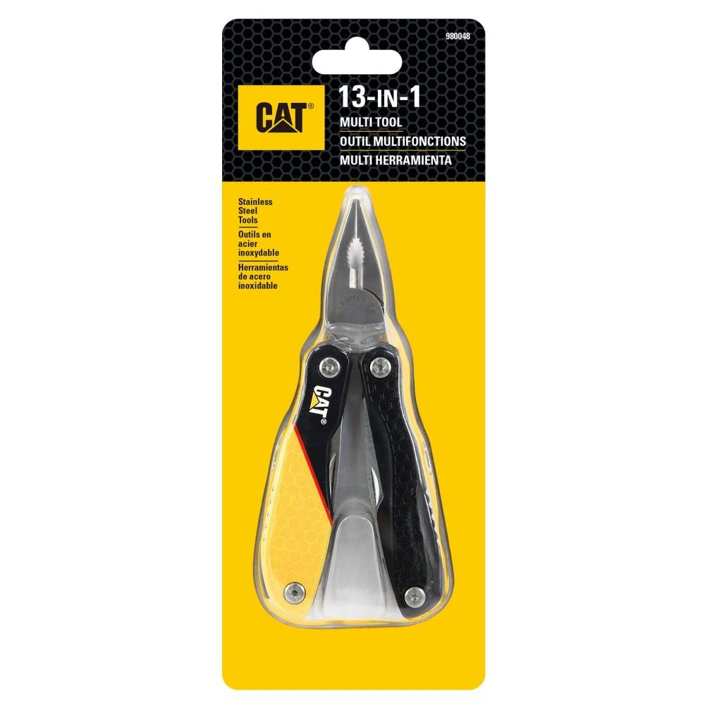 CAT 13'ü 1 arada paslanmaz çelik çok amaçlı alet blister ambalajda.
