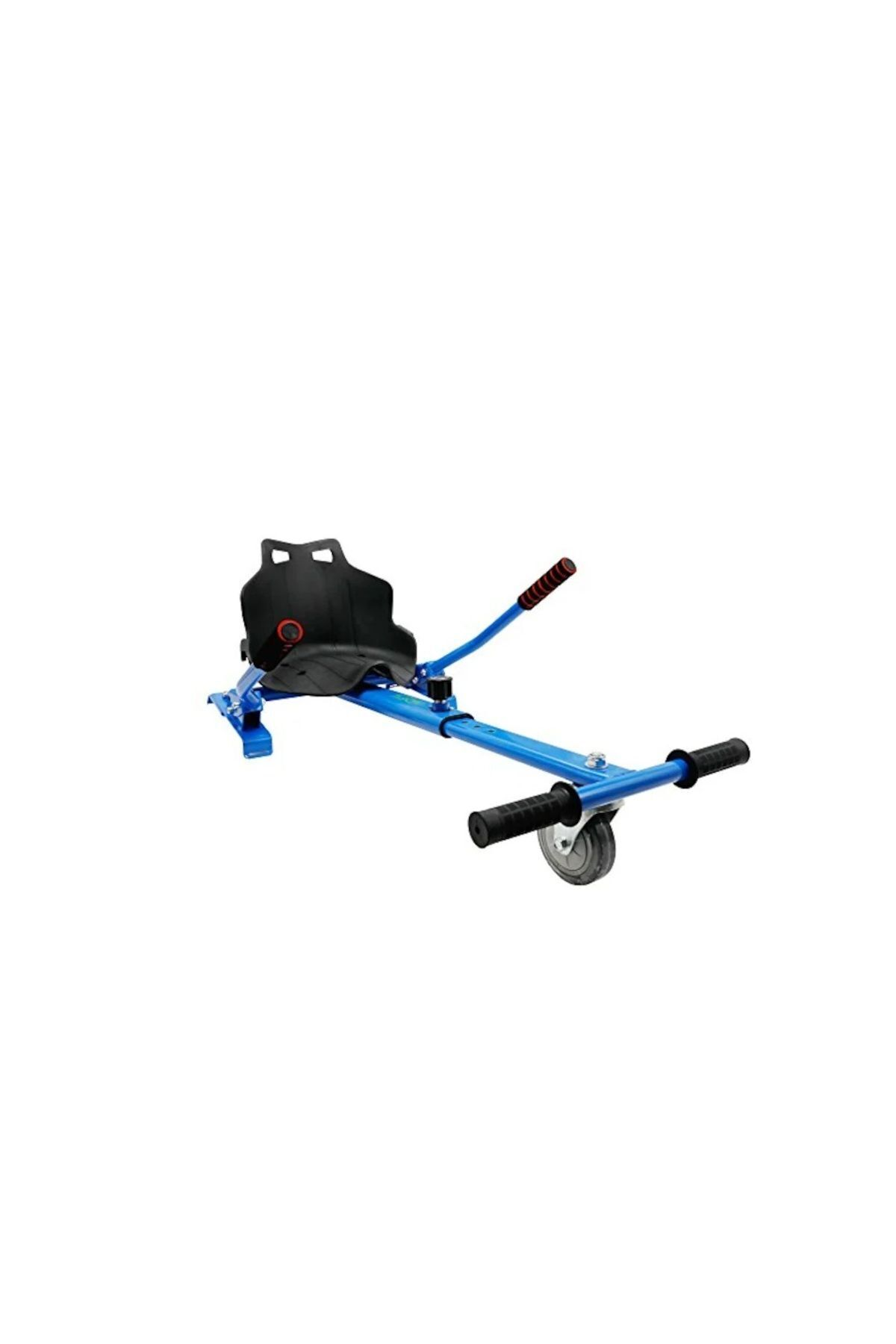 Siyah koltuklu ve gidonlu mavi hoverboard kartı.