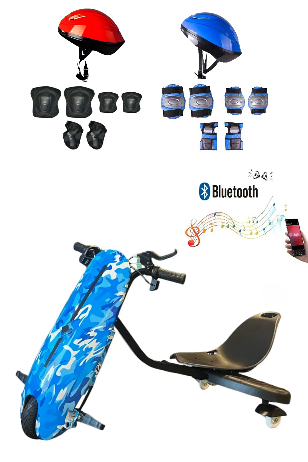 CITYMATE Drift Car Elektrikli Kaykay Bluetooth Ledli Koruma Ekipmanı D03 Hoverboard