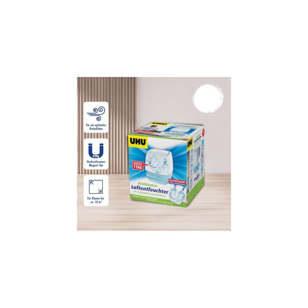 Deumidificatore UHU Ambiance con tab magnetico da 450g per stanze fino a 18m².