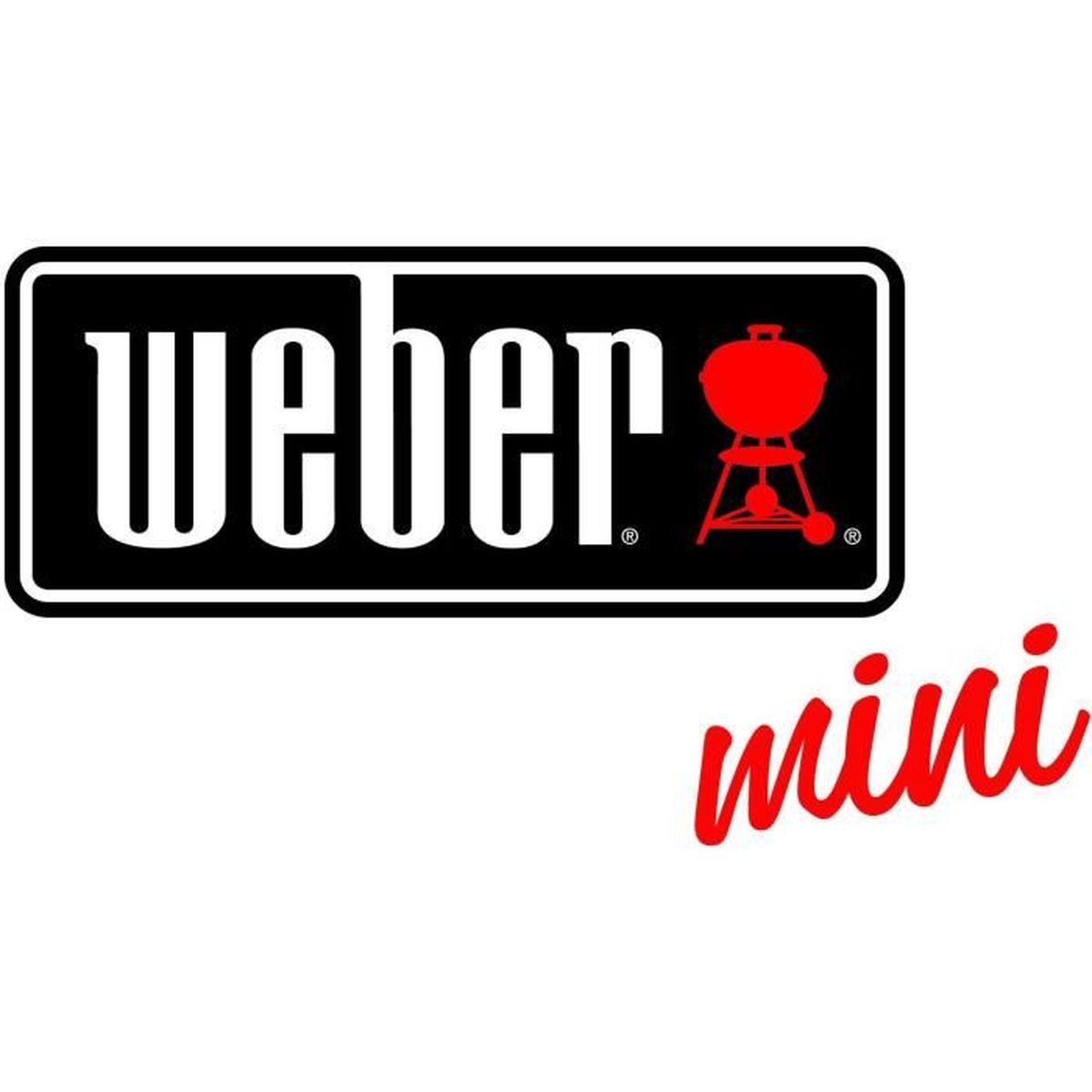 Weber Grill-Logo mit dem Wort 'mini' in roter Schrift.