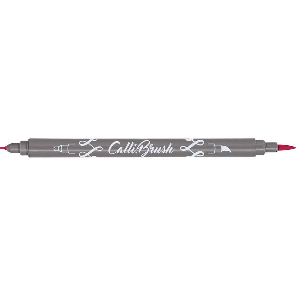 Grauer Stift mit roter Spitze und Schriftzug "Calli Brush".