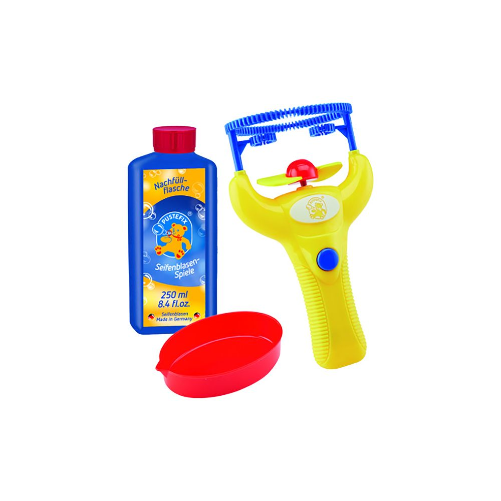 Set para hacer burbujas con botella, cuenco y varita.