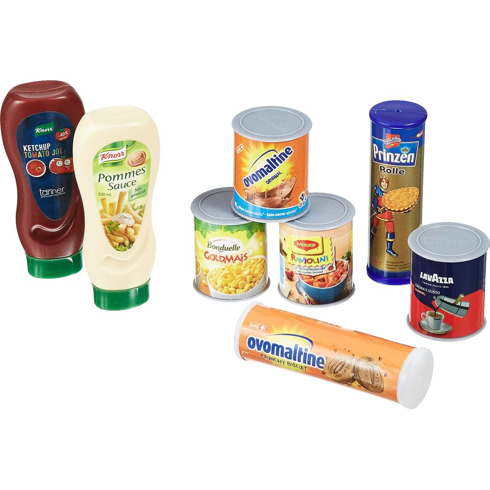 Ketchup, Pommes-Sauce, Ovomaltine, Bonduelle Goldmais, Maggi Raviolini, Prinzen Rolle, Lavazza.
