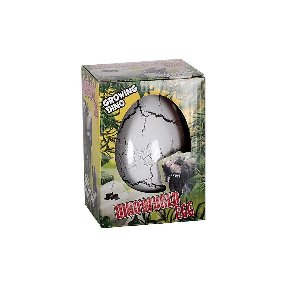 Verpackung mit Dino-Ei und "GROWING DINO" Aufdruck.