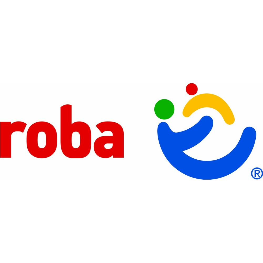 Il logo mostra la scritta rossa 'roba' accanto a una grafica colorata.