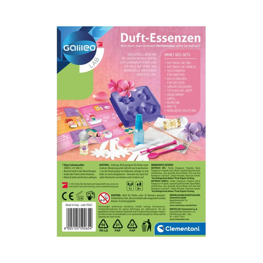 Galileo Duft-Essenzen Set mit Laborutensilien, Duftölen, Formen und Anleitung.