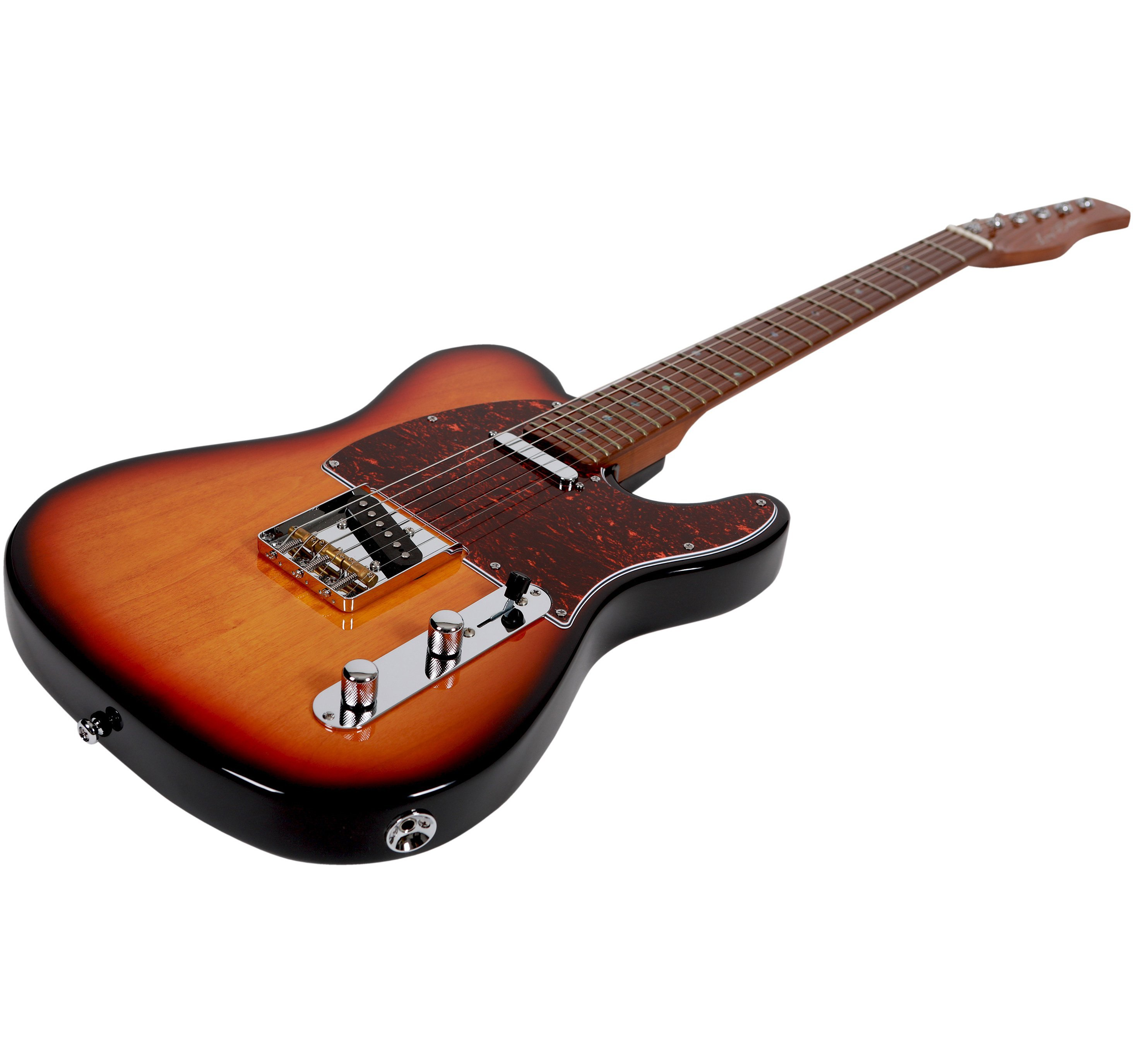 Kaplumbağa kabuğu pena ile sunburst renkli Telecaster gitar.