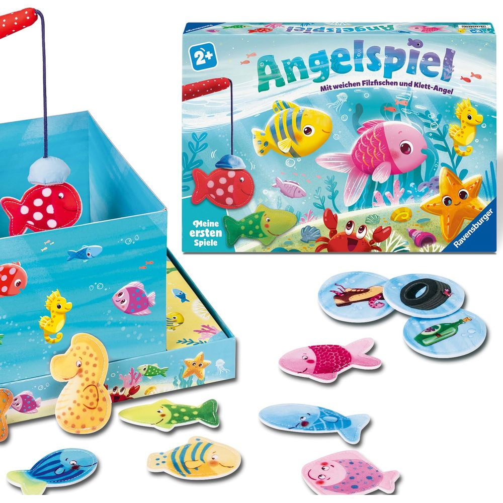 Gioco da tavolo con pesci, cavallucci marini, stelle marine e granchio.