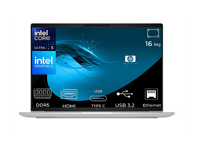 HP EliteBook 660 G11 A04J8AW Intel Graphics WUXGA Intel Core Ultra 5 135U 16 GB RAM 256 GB SSD 16 inç Windows Laptop Gri