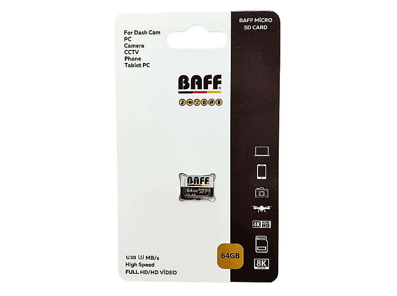 BAFF High Speed microSD 64 GB Hafıza Kartı