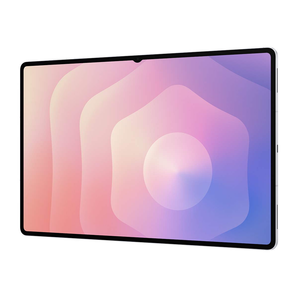 Pastel degrade duvar kağıdı gösteren tablet, beyaz arka plan üzerinde.