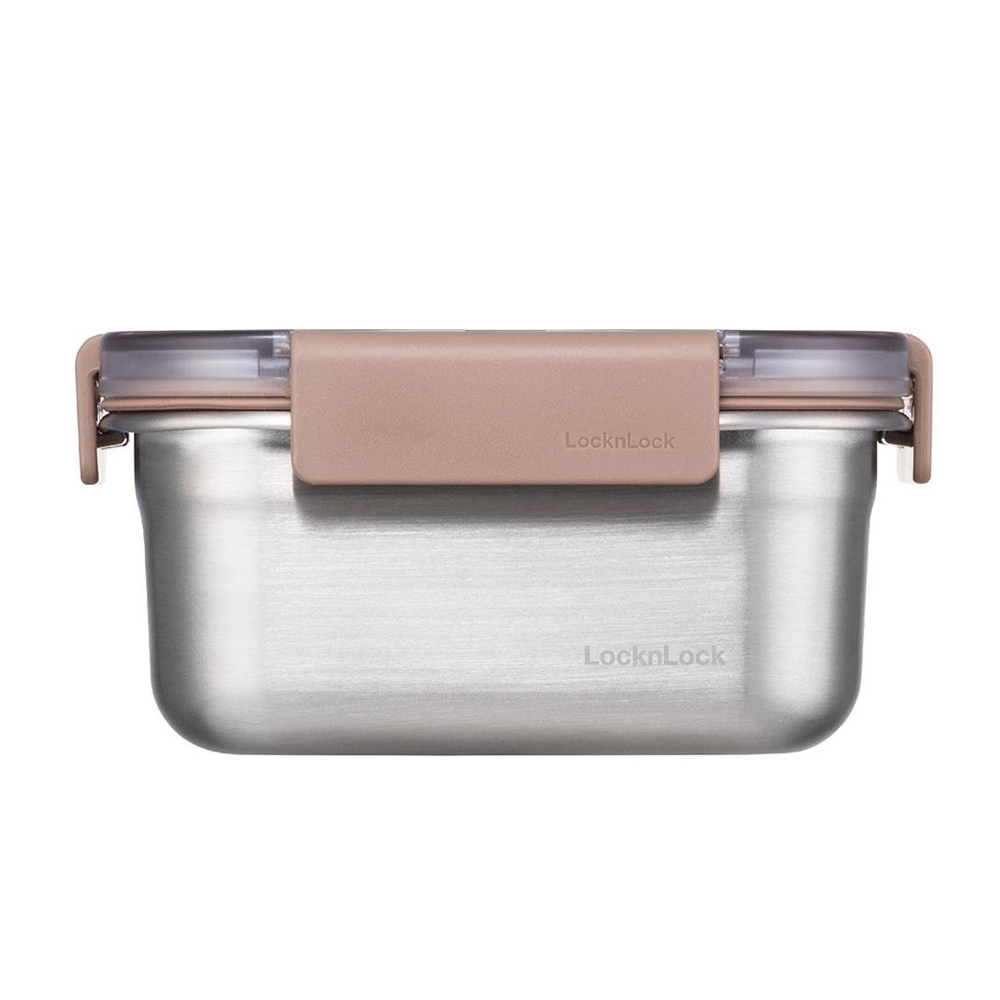 LOCKNLOCK Paslanmaz Çelik Fırın &  Kare Kilitli 700 ml Saklama Kabı