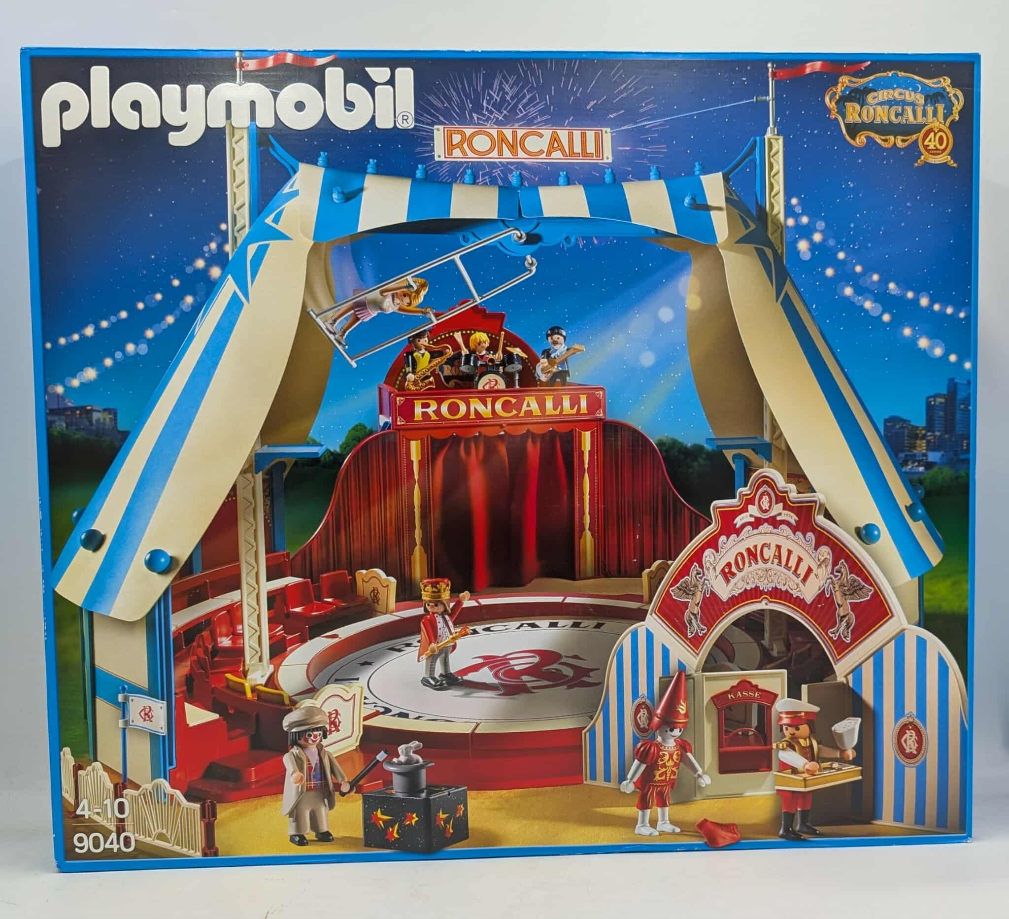 Playmobil Roncalli Zirkus-Spielset mit Bühne, Musikern und Magier.