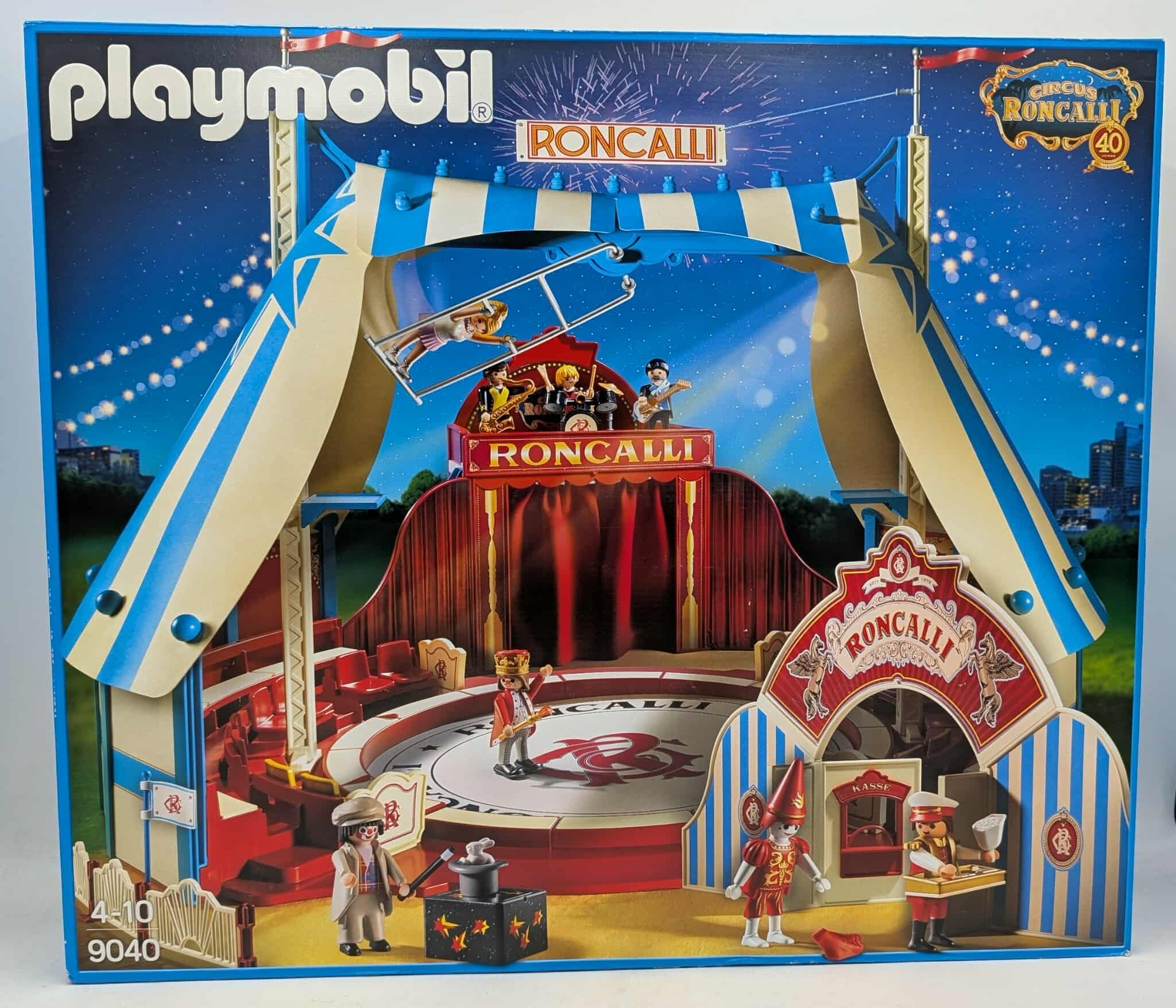 Playmobil Zirkus Roncalli Spielzeugbox mit Figuren, Manege und Zirkuszelt.