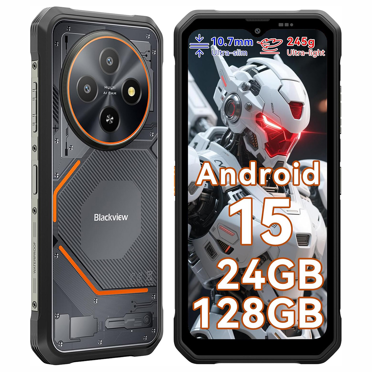 Uno smartphone rugged con fotocamera AI e display Android 15.