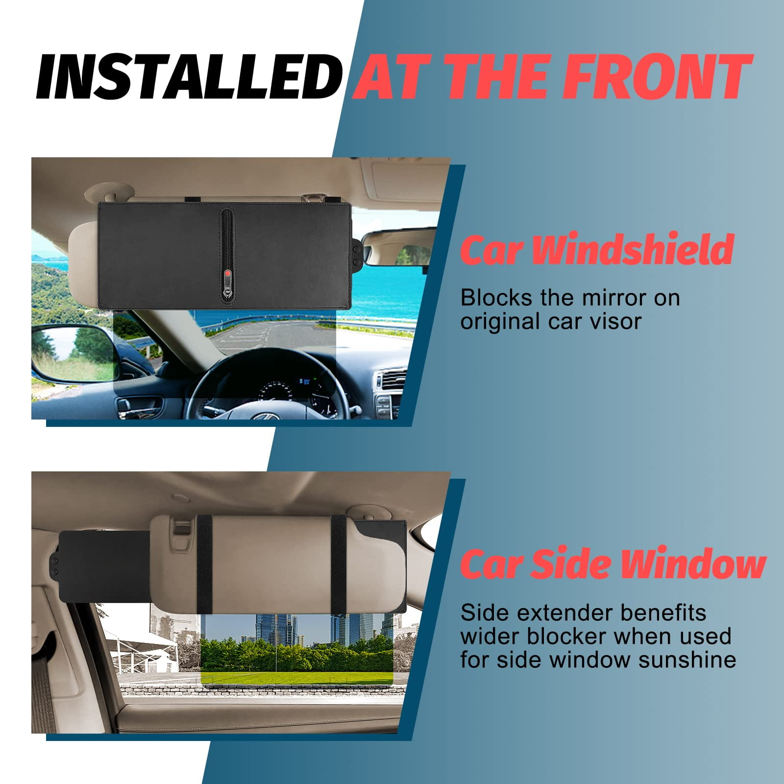Auto-Sonnenblenden-Verlängerung für Windschutzscheibe und Seitenfenster.