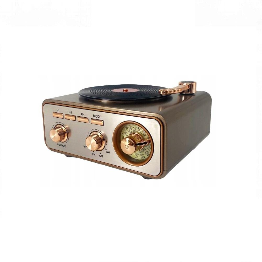 ROSE SP-425 USB-SD-FM-Bluetooth Destekli Şarjlı Nostaljik Retro Radyo Kahverengi