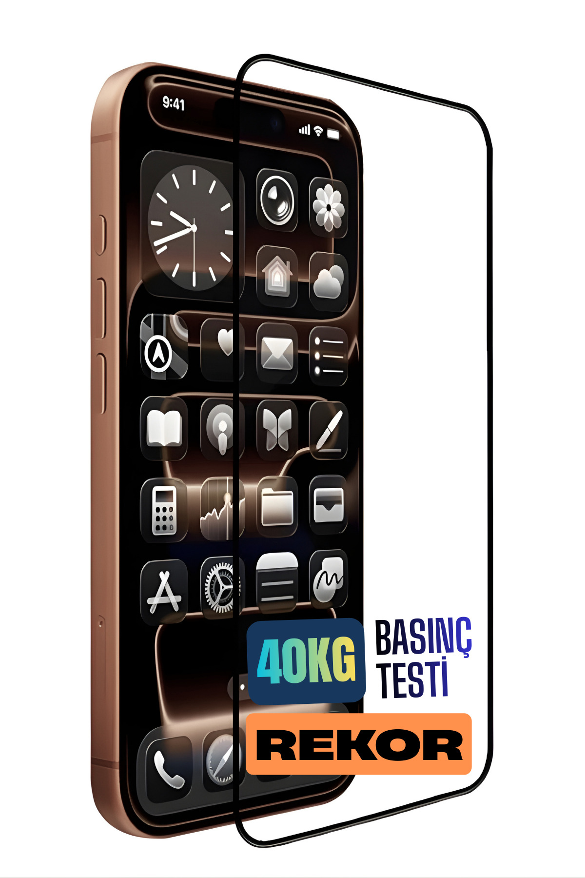 MOHSEVEN Apple iPhone 16 Pro Uyumlu Safir Kaplama 40 KG Darbe Testi 4K HD 3D Glue Şeffaf Temperli Cam Ekran Koruyucu