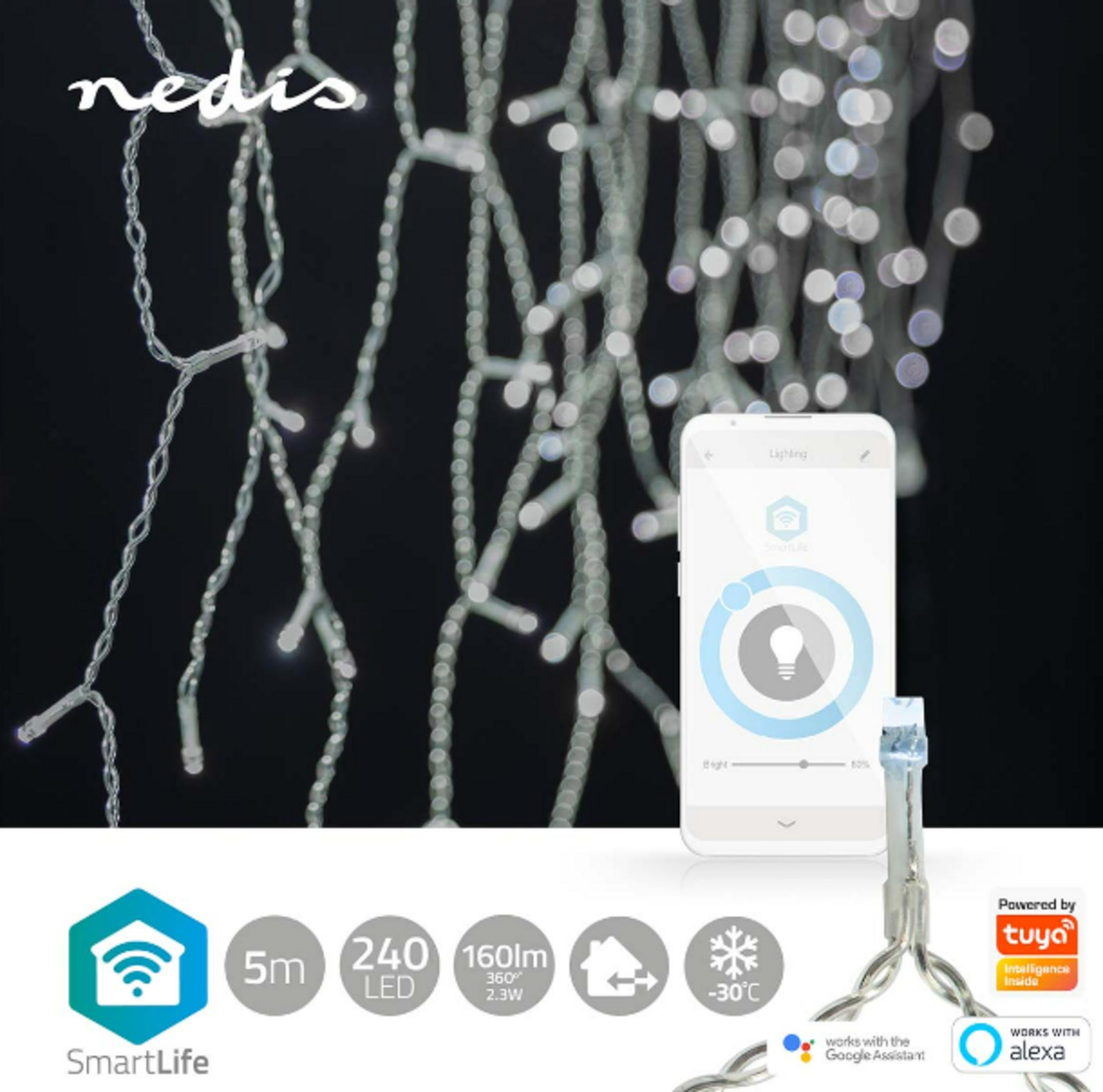 Nedis SmartLife lichtsnoer met app-bediening, 5m, 240 LEDs, 160lm, -30C.