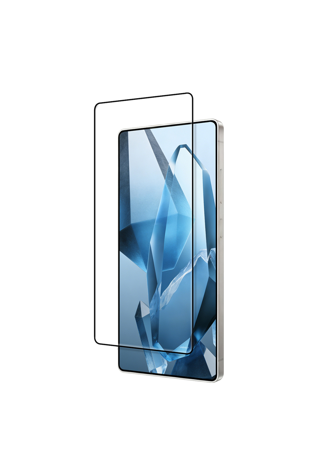 Ekranın üzerinde ekran koruyucu bulunan bir akıllı telefon.